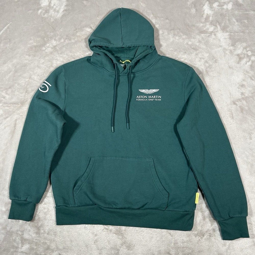Aston Martin F1 Sebastian Vettel SV V5 Hoodie Mens S Green Pelmark Teckit EUC